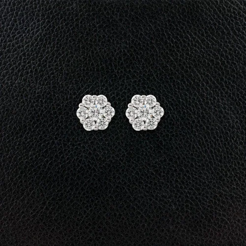 lace design earrings for women -Diamond Cluster Earrings