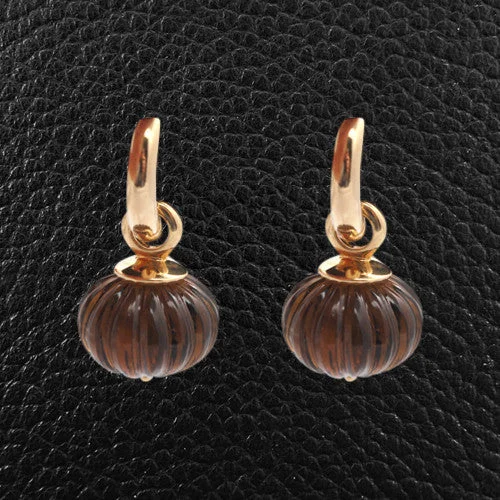 stylish silver earrings for women online -Smokey Topaz Dangle Earrings