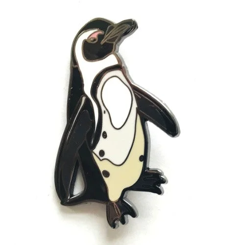 pearl accent brooch for women -African Penguin Enamel Brooch / Pin (2" Tall)