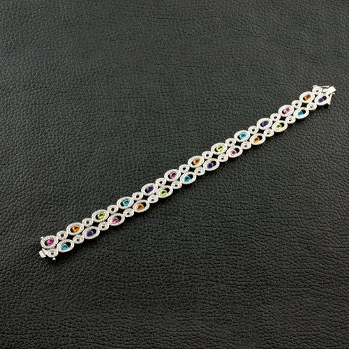 Ladies crystal dazzle bracelets -Semi-precious Gemstones & Diamond Bracelet