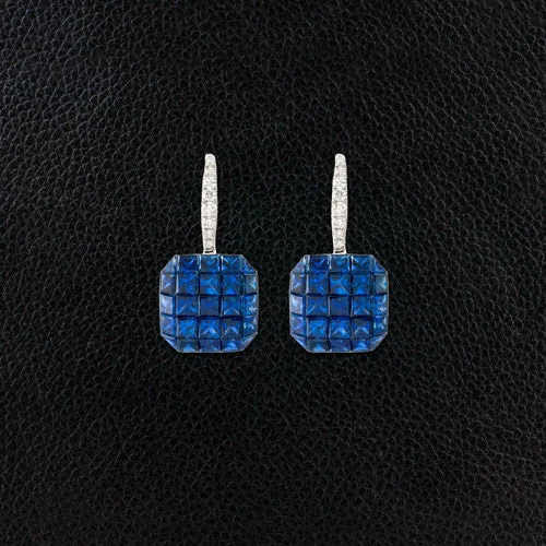 tribal earrings for women unique -Sapphire & Diamond Earrings