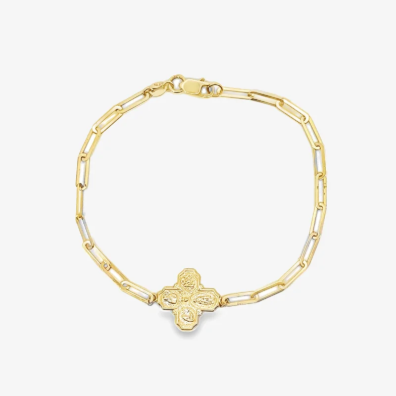 Ladies premium luster bracelets -4 Way Cross Paperclip Bracelet