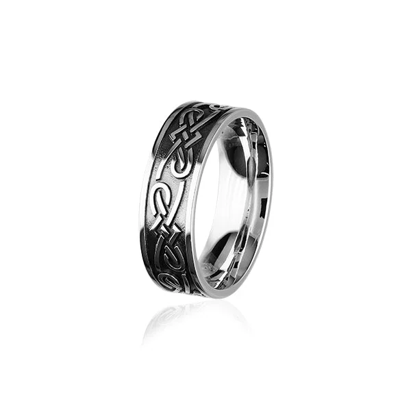 stylish silver rings for women online -Celtic Silver Ring XR401