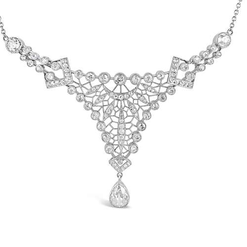 Ladies wild spirit necklaces -Diamond Edwardian Estate Necklace