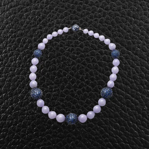 Ladies sophisticated elegance necklaces -Lavendar Jade & Sapphire Necklace