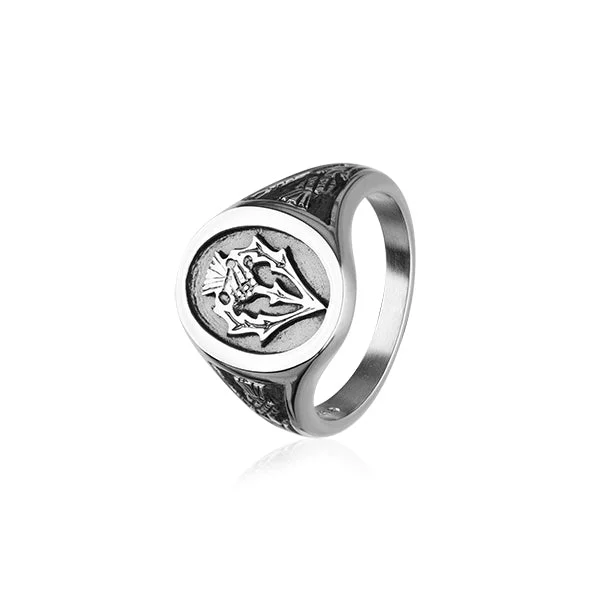 ladies promise rings romantic themes -Thistle Silver Ring R78