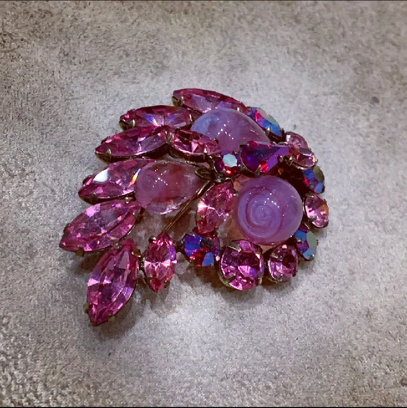 bubble texture brooch for women -Regency Pink Stone brooch