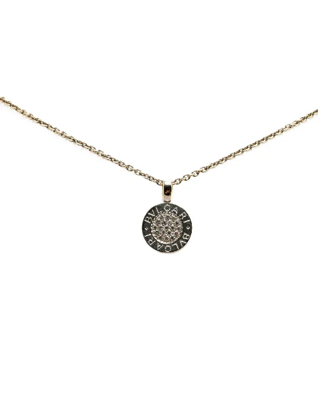 Ladies gothic bloom necklaces -Bvlgari Bzero1 18k Rose Gold Diamond Pendant Necklace