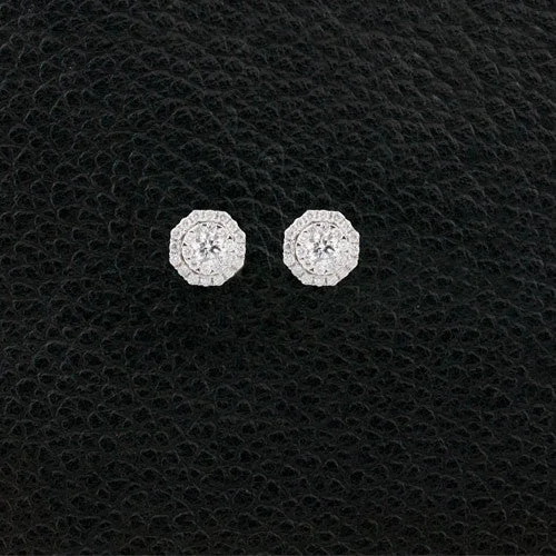 zigzag design earrings for women -Diamond Cluster Earrings