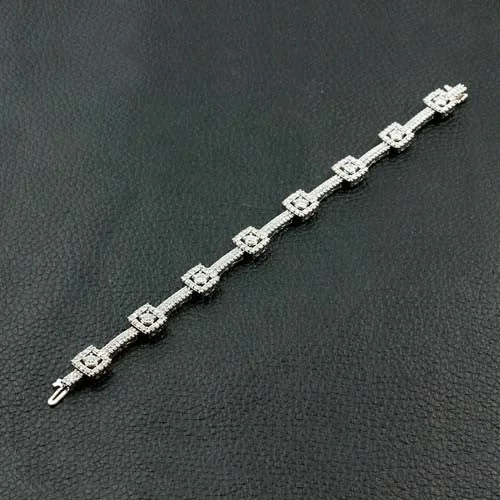 Ladies cheer gleam bracelets -Diamond Bracelet with Square Motif Design