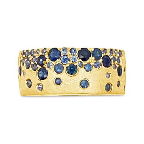 floral band rings for women -Mixed Sapphire Band Ring