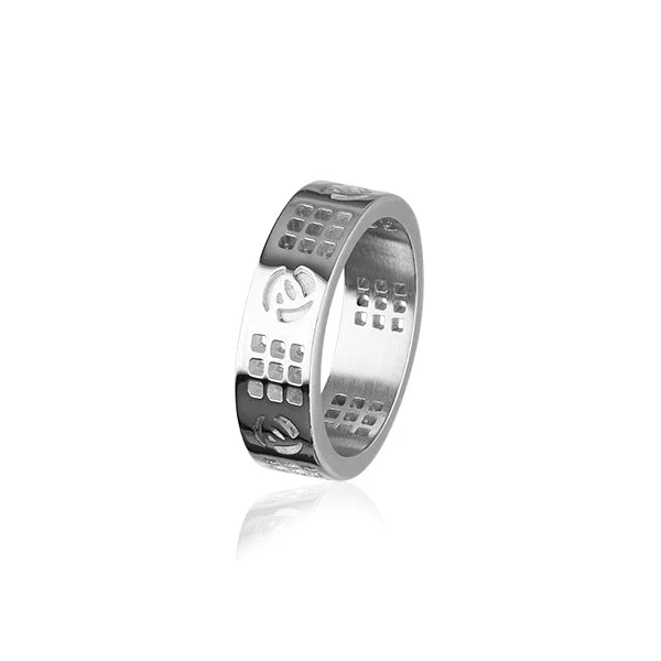 dotted pattern rings for women -Charles Rennie Mackintosh Silver Ring R192