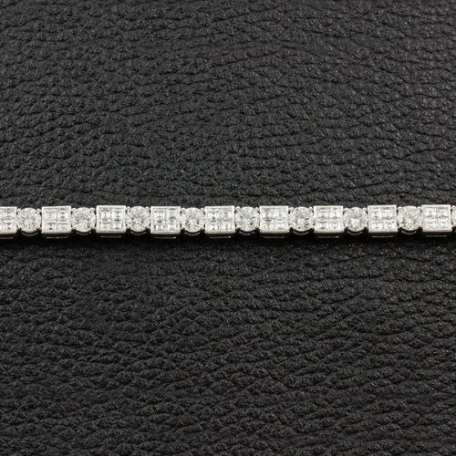 Ladies emerald flash bracelets -Alternating Shape Diamond Bracelet