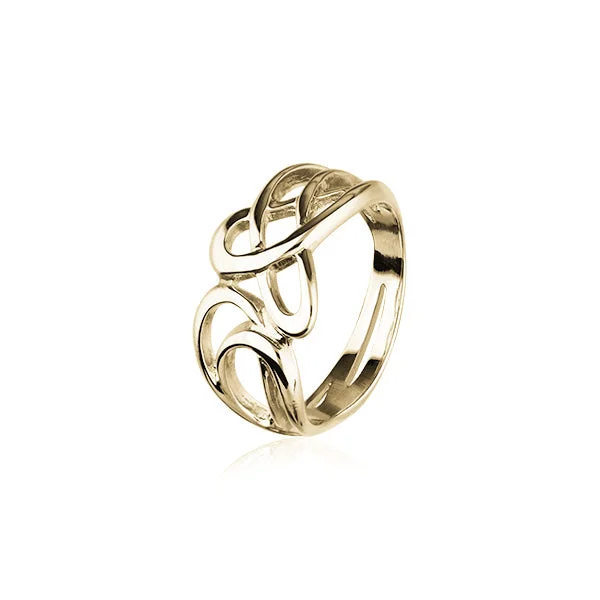 minimalist curve rings for women -Art Nouveau Gold Ring GR102