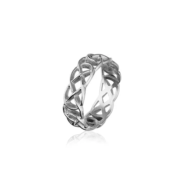 bubble texture rings for women -Celtic Silver Ring R204