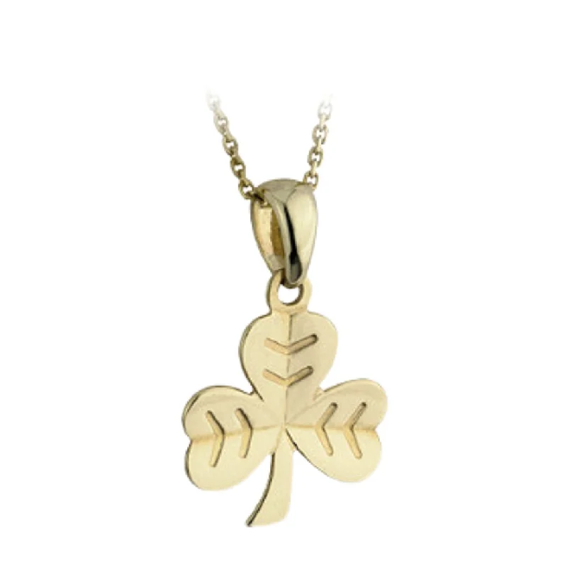 Ladies blooming spring necklaces -9k Gold Shamrock Necklace