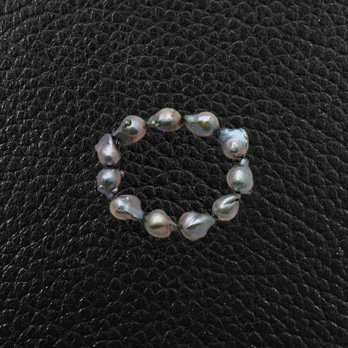 Ladies aqua turquoise bracelets -Gray Baroque Pearl Bracelet