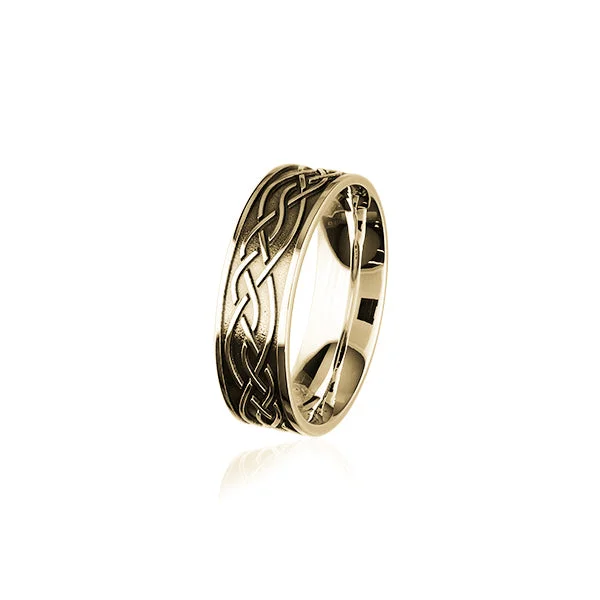 gold twist rings for women -Celtic Gold Ring GR403