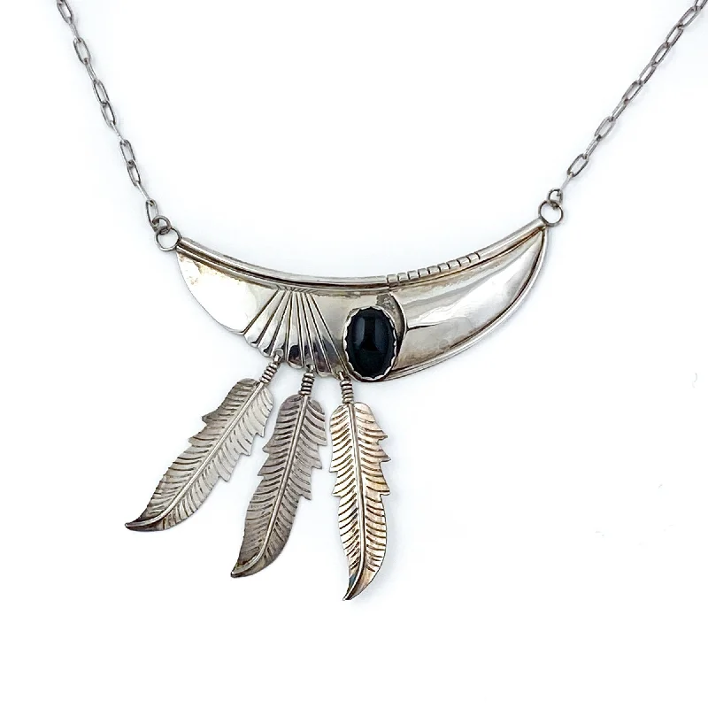 Ladies tiny gleam necklaces -Offset Feather-Charmed  Necklace