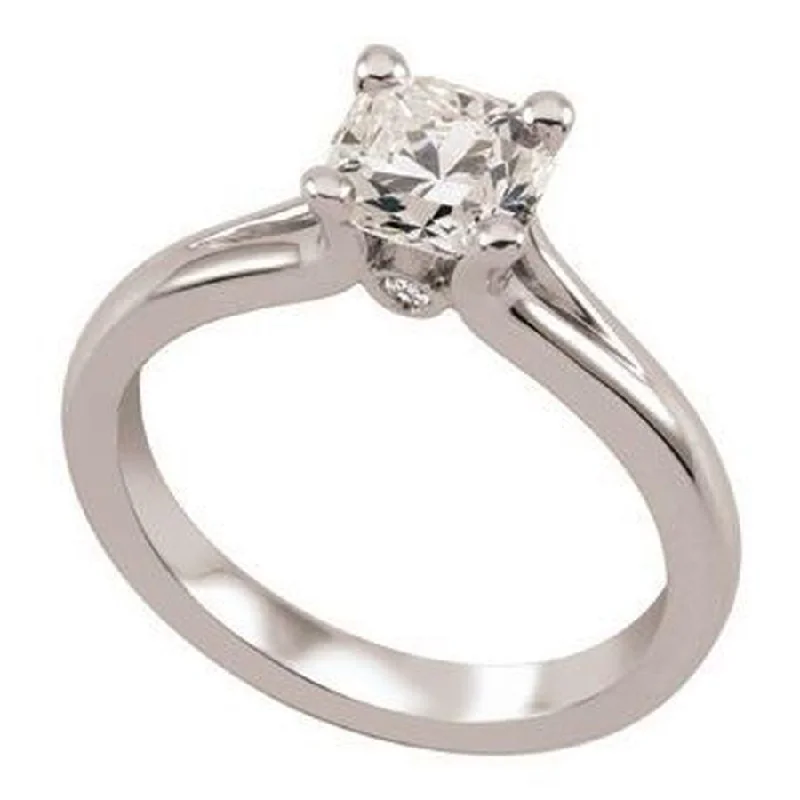 ladies birthstone rings love themes -18ct White Gold 0.43ct Princess Cut Diamond Solitaire Ring