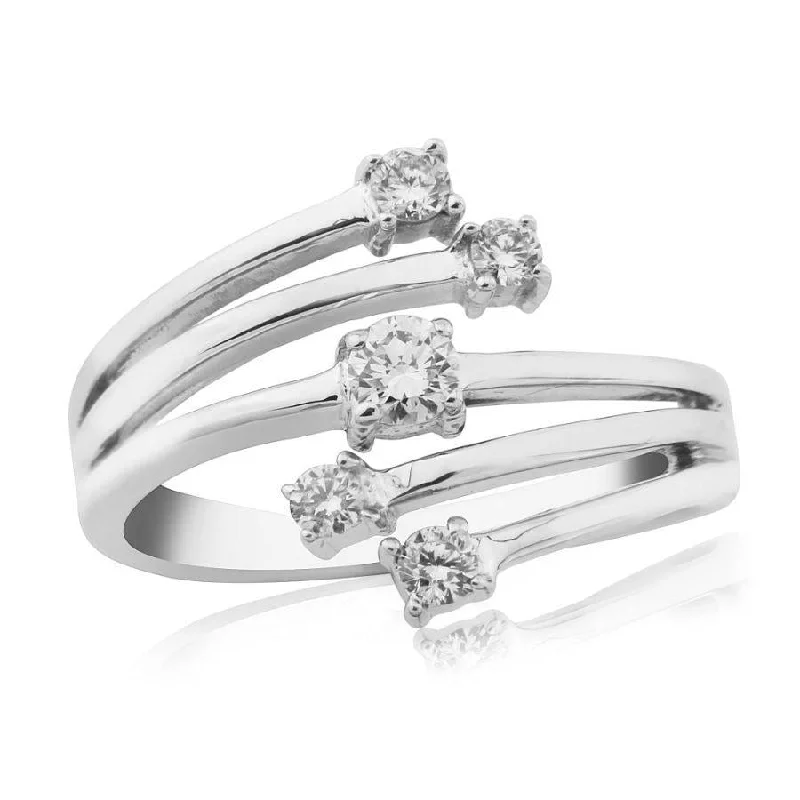 ladies gold rings horse motifs -9ct White Gold 5dia Dress Ring