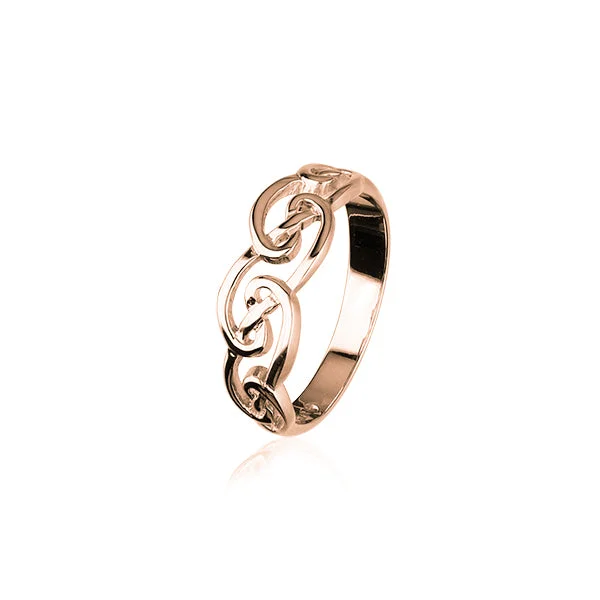 bubble texture rings for women -Celtic Rose Gold Ring RR173