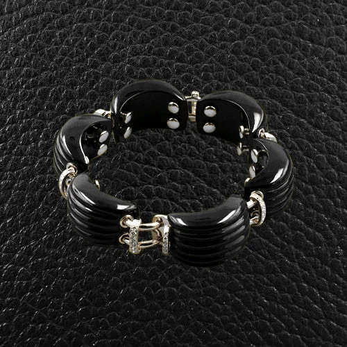 Ladies breath harmony bracelets -Onyx & Diamond Bracelet