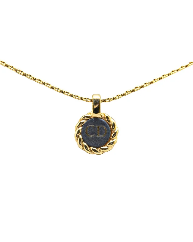 Ladies playful acrylic necklaces -Gold Plated Pendant Necklace with Lobster Clasp Closure