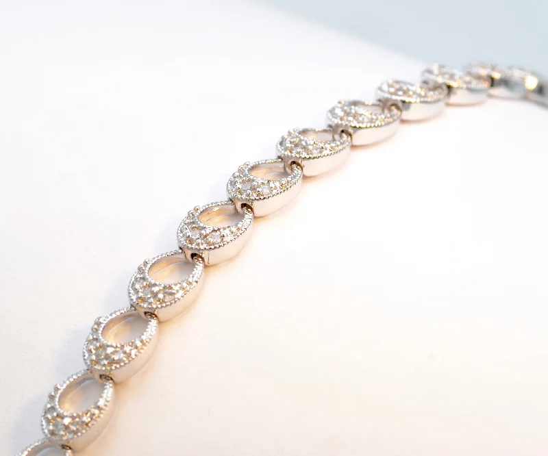 Ladies rosy pink bracelets -Sterling Silver/CZ Bracelet