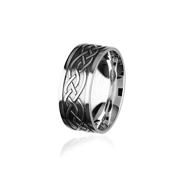 polished finish rings for women -Celtic Silver Ring XR403