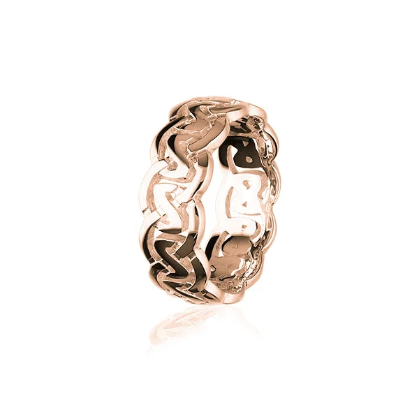 rose gold cross rings for women -Celtic Rose Gold Ring RXR142