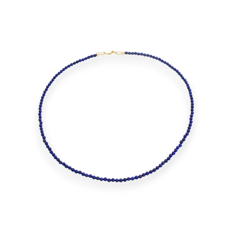 Ladies thread charm necklaces -17" Lapis Lazuli Beaded Necklace