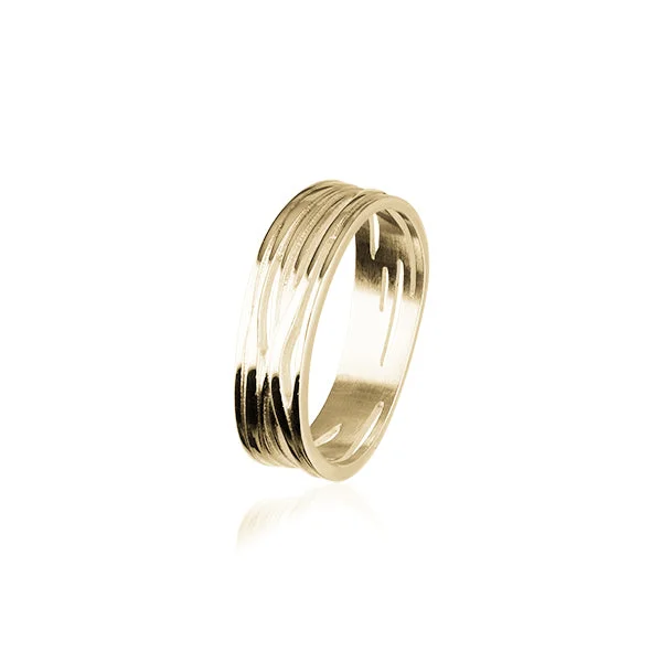 ladies white gold rings swirls -Twiggy Gold Ring GR394