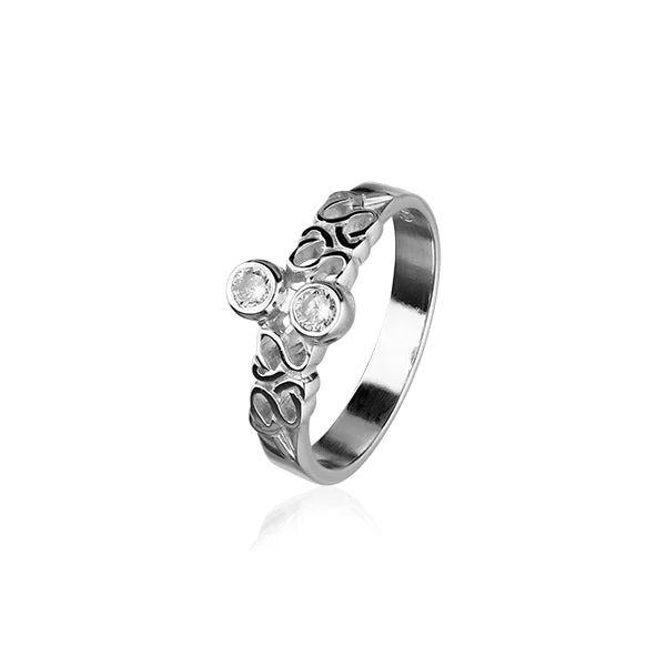 zigzag design rings for women -Celtic Silver Ring CR164