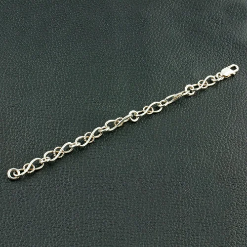 Ladies light chain bracelets -Sterling Silver Twist Link Bracelet