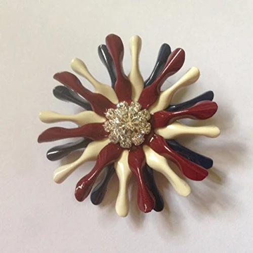 polished silver brooch for women -Firework Brooch