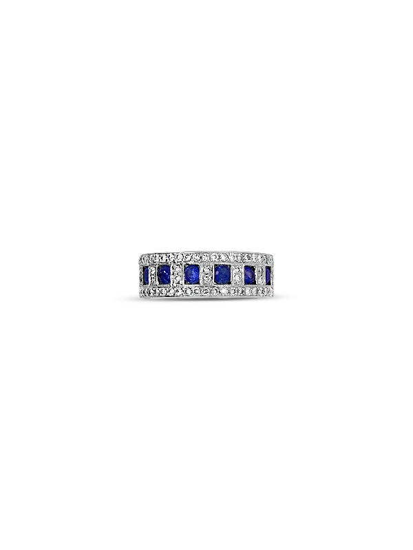 Sapphire & Diamond Estate Band Ring