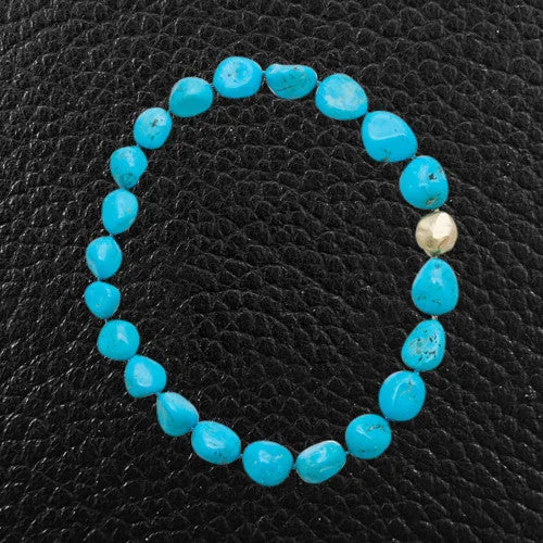 Ladies cozy fall necklaces -Turquoise Nugget Necklace