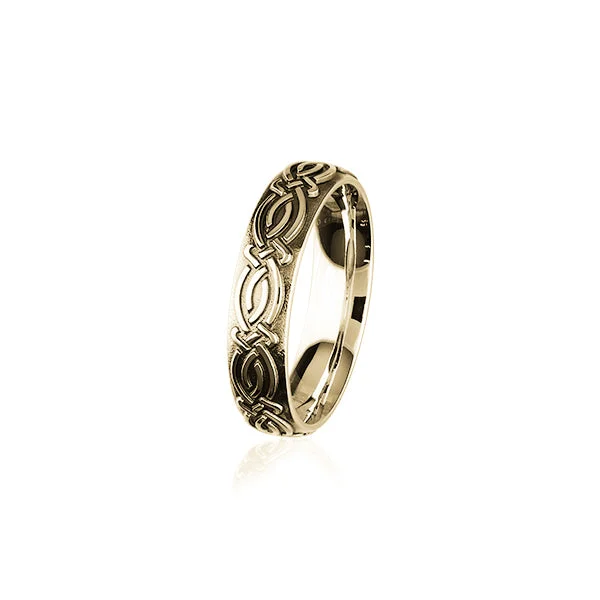 ladies white gold rings elegant -Celtic Gold Ring GXR400