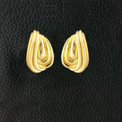 ladies white gold earrings twists -Henry Dunay Estate Earrings