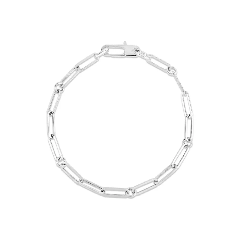 Ladies endless infinity bracelets -Roberto Coin 18K White Gold Paperclip & Round Link Bracelet