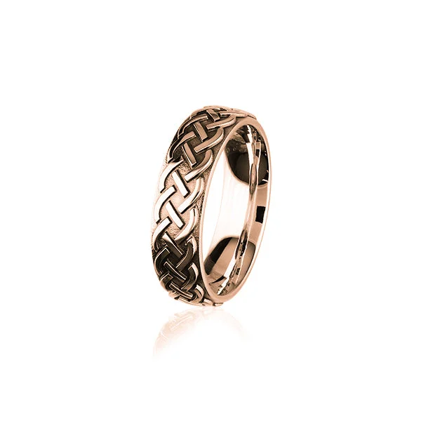 ladies promise rings romantic themes -Celtic Rose Gold Ring RXR402