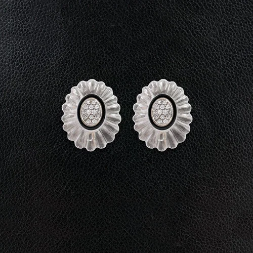 twisted design earrings for women -Crystal & Diamond Estate Earrings