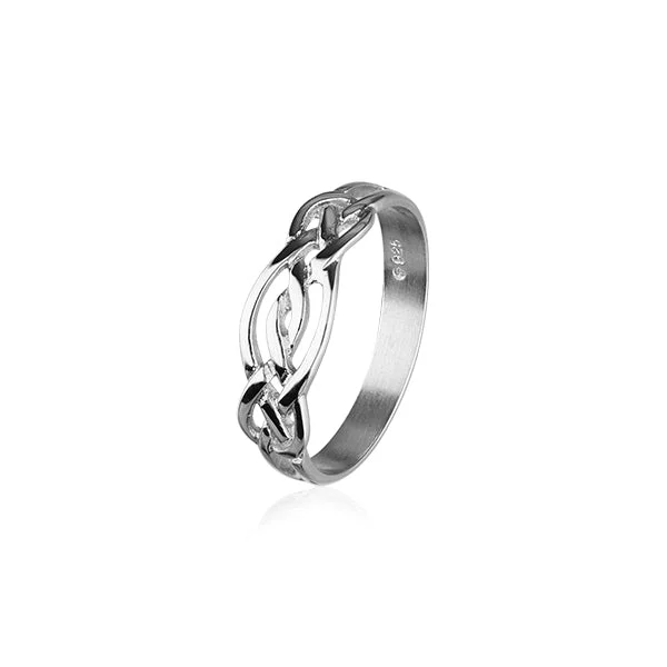 ladies birthstone rings zodiac signs -Celtic Silver Ring R174