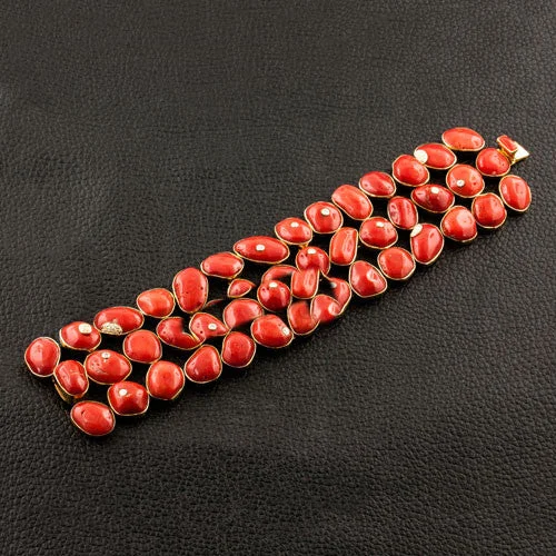 Ladies sophisticated elegance bracelets -Coral & Diamond Bracelet