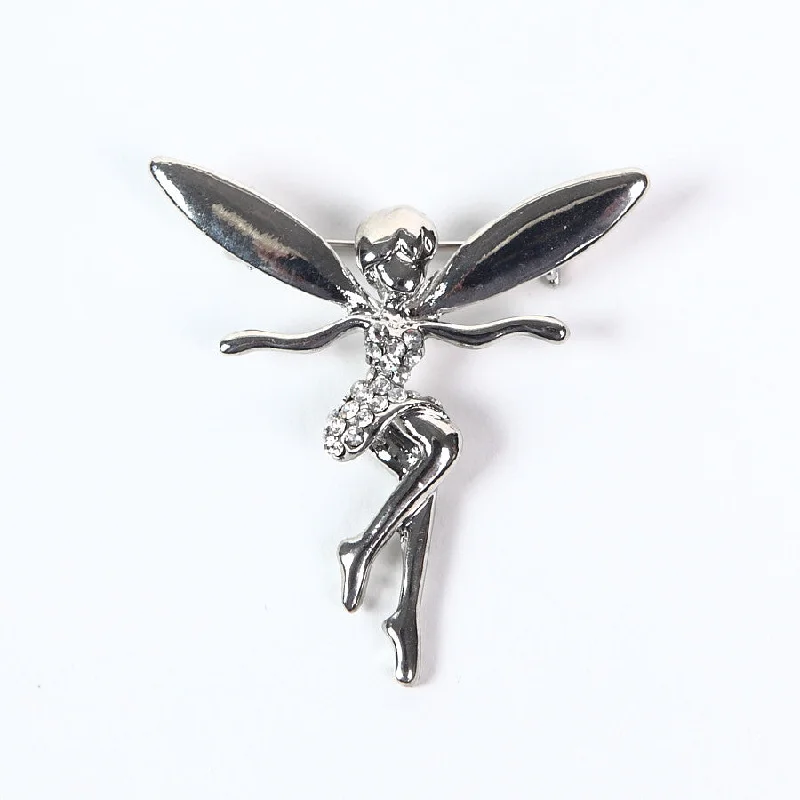 delicate brooch for women vintage look -Elegant Fairy Brooch with Tiny Crystals