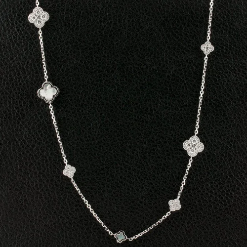 Ladies sophisticated elegance necklaces -Diamond Clover Necklace