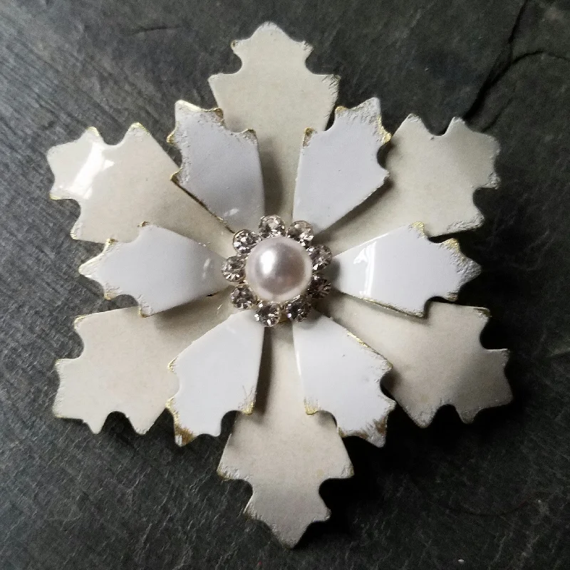 bar accent brooch for women -Primitive Snowflake Brooch