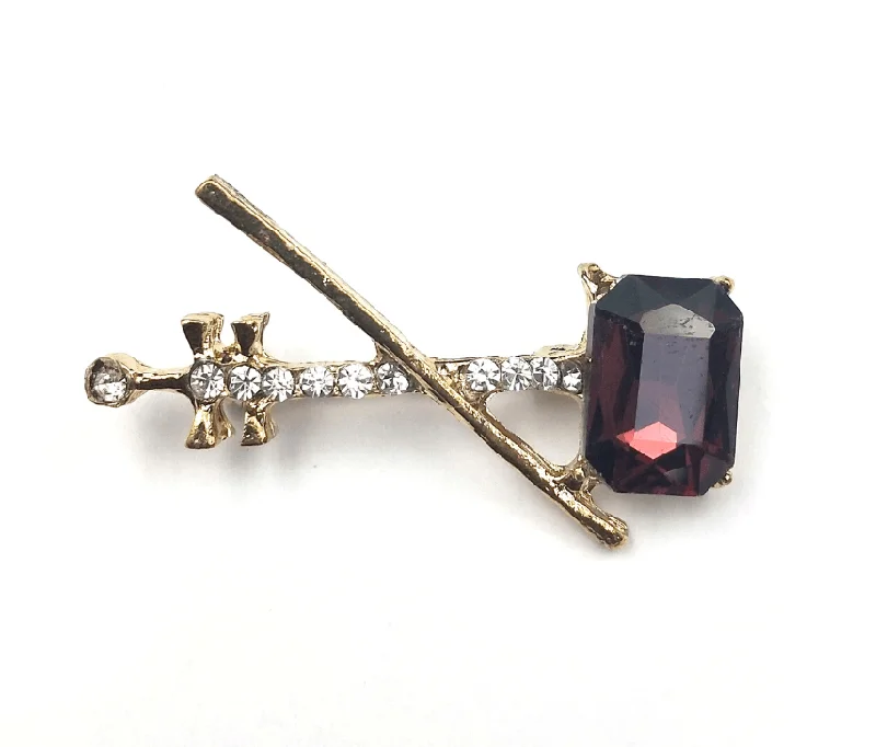 ladies gem brooch dream themes -Ruby Stone Style Diamond Brooch