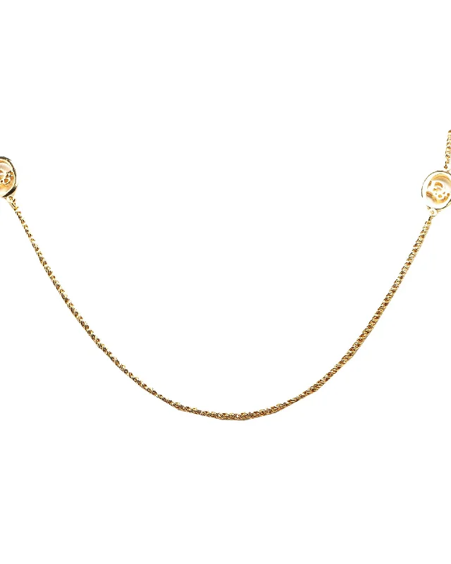 Ladies 22K gold luster necklaces -Dior CD Chain Necklace in Gold